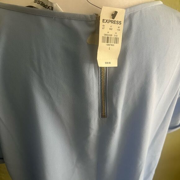 Express Blue Fitted Short Sleeve T-Shirt - Picture 5 of 6